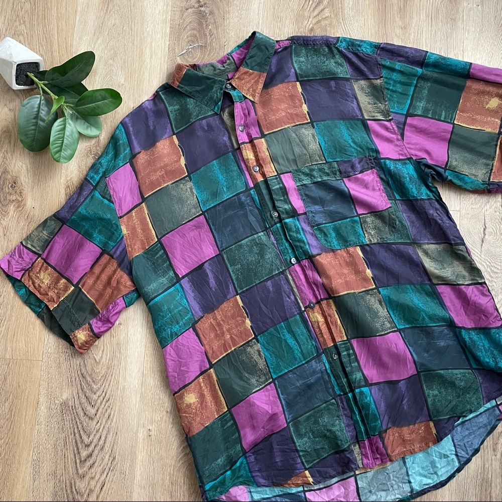 ORIGINAL LABEL NOVIN | VINTAGE 100% SILK SHIRT
